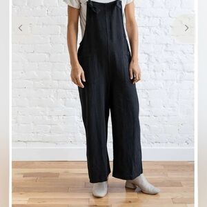 Women's Black Denim Overalls